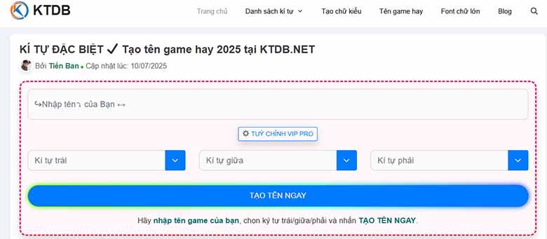 Cách tạo kí tự đặc biệt FF độc lạ chất ngầu